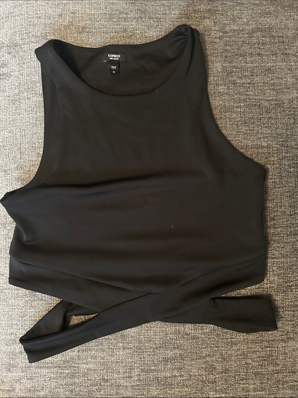 Express Black Sleeveless Crop Top
